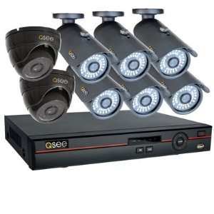  Q See 8 Channel Security System with 6 Bullet 2 Dome High 