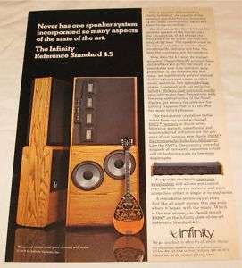 Infinity Reference Standard 4.5 Speakers PRINT AD  