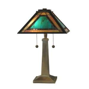 Dale Tiffany TT10499 Tiffany Mission Table Lamp, Antique Verde and Art 