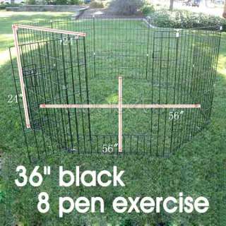 36 Black Exercise 8 Play Pen Fence Dog Crate Pet Kennel  
