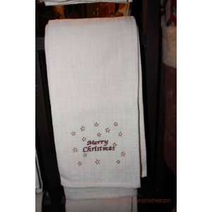 Merry Christmas Embroidered Towel 