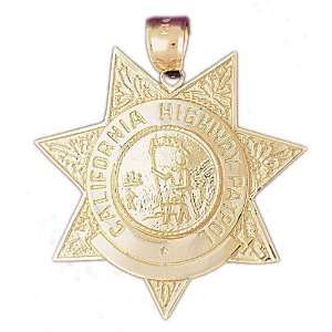   14kt Yellow Gold California Highway Patrol Pendant Jewelry