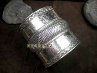   Elephant Embossed BOHO CUFF adjustable bangle bracelet Indian Jewelry