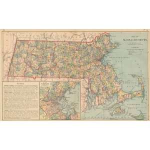    Cowperthwait 1885 Antique Map of Massachusetts