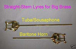 Lyre for Bari Baritone horn straight stem gold color **  