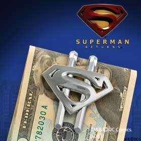 Superman Returns Shield Money Clip watch & bid DC WB  
