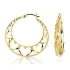   breathtaking hoops18 karat yellow gold over sterling silver earrings