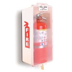   II Jr Plastic Fire Extinguisher Cabinet White Tub/Clear Cover, M2JWCBR