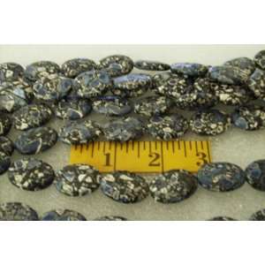  Turquoise & Shell Black Conglomerated Ovals 18x25mm 