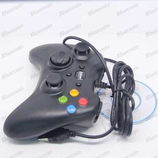 Wired USB Game Controller Gamepad for Xbox 360 PC Black Win 7 Computer 