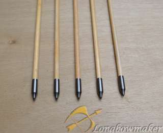 Distinctive Handmade Wooden Archery 6 Arrows Longbow feathers  