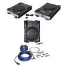 Lanzar Car Amplified Subwoofer with Amplifier Installation Kit Package 