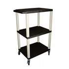 WILSON 42.5 Inch Tuffy Three Tier Cart with Black Shelves by H 