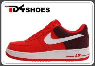 Nike Air Force 1 Action Red Bean Burgundy White 2012 Casual Shoes 