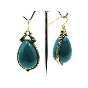  Tear Drop Large Lucite Beads Earrings   Turquoise 