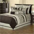 Nanshing 7 Pieces Silver and Black with Floral Leaf Comforter Set Bed 
