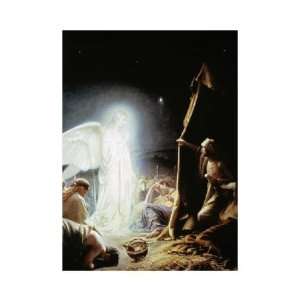Carl Bloch   Angel And The Shepherds Giclee