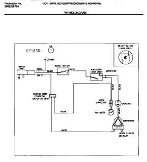 WHITE WESTINGHOUSE Dehumidifier   5995258760 Unit Parts  Model 