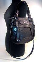 Fossil Black Leather Liberty Satchel Crossbody Handbag NWT $158  