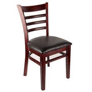   back chair with padded seat/mahogany wooden ladder back chair with