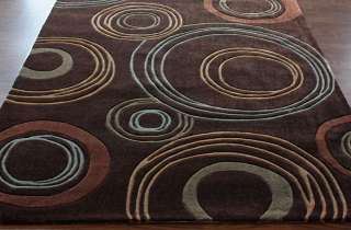 NEW Area Rug Carpet Modern Geometric Brown 7 6 x 9 6  