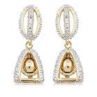   18k Gold Over Sterling Silver Diamond Accent Bell Tower Drop Earrings