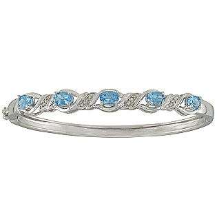   Blue Topaz Bangle Bracelet  Jewelry Sterling Silver Bracelets
