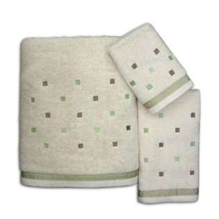   Home Creations Palm Beach Stripe 3 Piece Cotton Embellished Towel Set