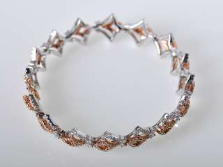 Gregg Ruth 18K Rose White Gold Diamond V Shape Bracelet  