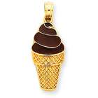 gold ice cream cone charm 14k gold ice cream cone charm