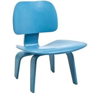 East End Imports Plywood Lounge Wood Chair in Light Blue 