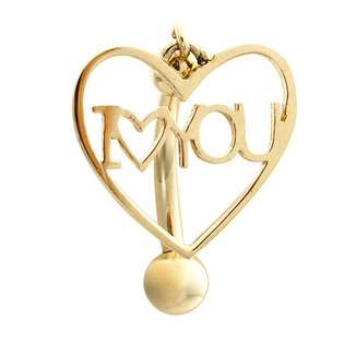 Love You Heart 14kt Yellow Gold Belly Button Ring  FreshTrends 