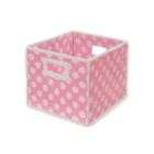 Badger Basket Pink Polka Dot Folding Storage Cube