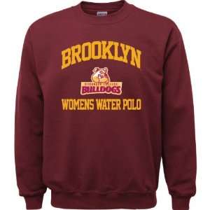 Brooklyn College Bulldogs Maroon Womens Water Polo Arch Crewneck 