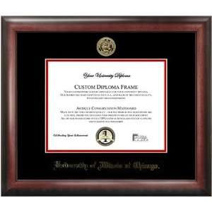 NCAA Illinois Chicago Flames Satin Mahogany Embossed Seal Diploma 