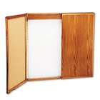   Room Cabinet, Dry Erase/Cork Boards, 48 x 5 x 48, Medium Oak