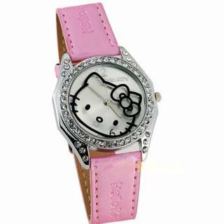 NEW hello kitty women watches bowknot cute lady wristwatch crystal KT 