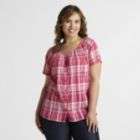 Laura Scott Womens Plus Crinkle Top