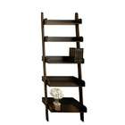 Benzara Black Leaning Ladder Wood Display Shelf 76x 30
