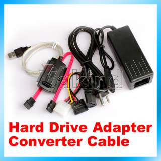 USB 2.0 to SATA IDE Cable Power Adapter for Hard Drive  