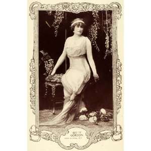 1912 Print Kitty Gordon Stage Silent Film Actress Portrait Theater 