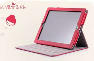  Girl Lopez Leather Smart Case Cover Stand for iPad 2 Pink/ Red  