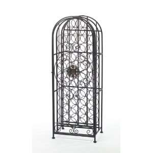 19 3/4 Inch by 14 3/4 Inch by 57 Inch Wine Cage 45 Bottle, Tower, Matt 