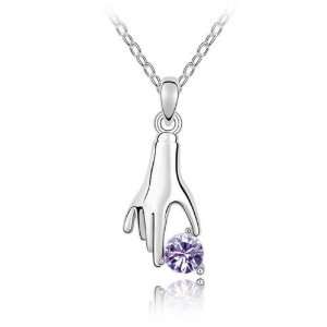   Mauve Pendant ( Height with suspension 0,98 )and chain 15,74+1,96