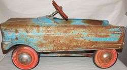 Vintage Metal PEDAL CAR Tee Bird Blue T Ball Bearing Ride On M Murray 
