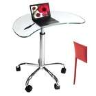 RTA Home And Office Laptop Stand with Casters in Clear Glass