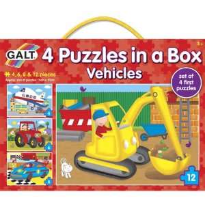  Galt 4 Puzzles In A Box Vehicles Toys & Games