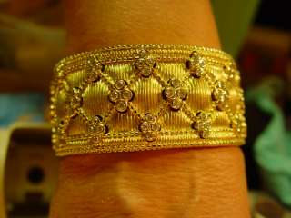 JUDITH RIPKA 18k Yellow and Diamond Cuff Bracelet  
