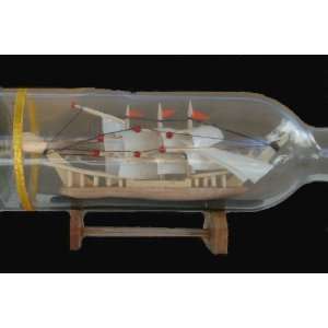  White Seashell Ship In A Bottle Nautical 