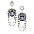 Jessica Simpson Gia Silver Double Drop Chandelier Earrings